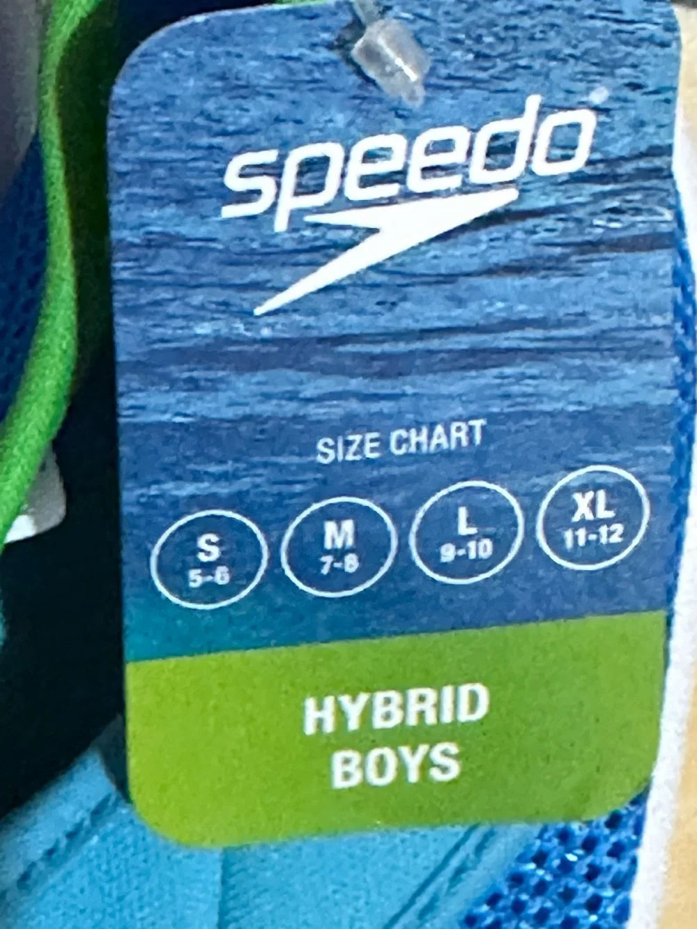 NEW Speedo Kids (Toddlers) Hybrid Water Shoes Boys XL 11 / 12 Blue/Turquoise
